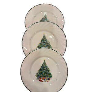 Noel Porcelle The House Of Salem 7.5" Plate Christmas Tree Holiday Set Of 3